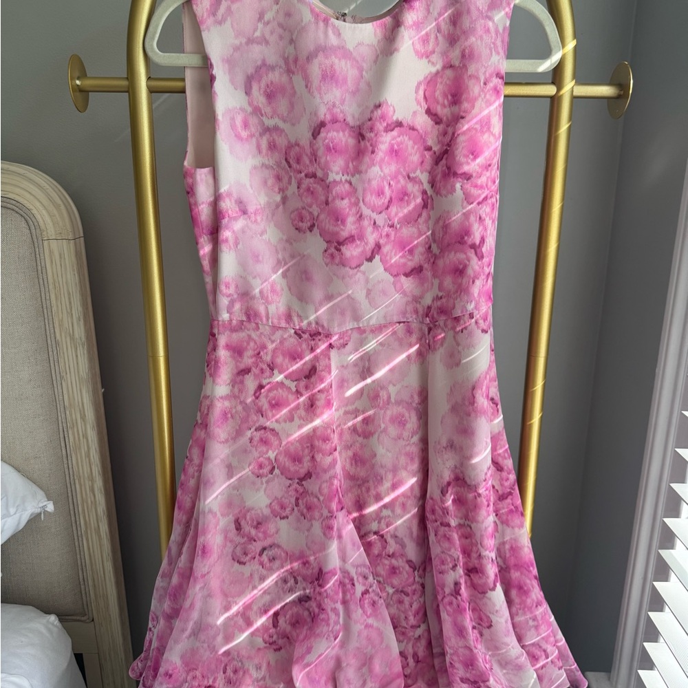 Pink Sleeveless Fit and Flare Wedding Guest Dress